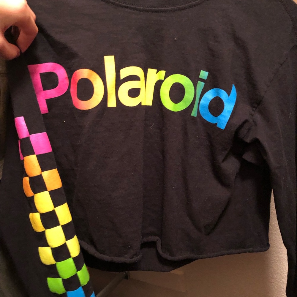 Rainbow semi-crop Polaroid shirt